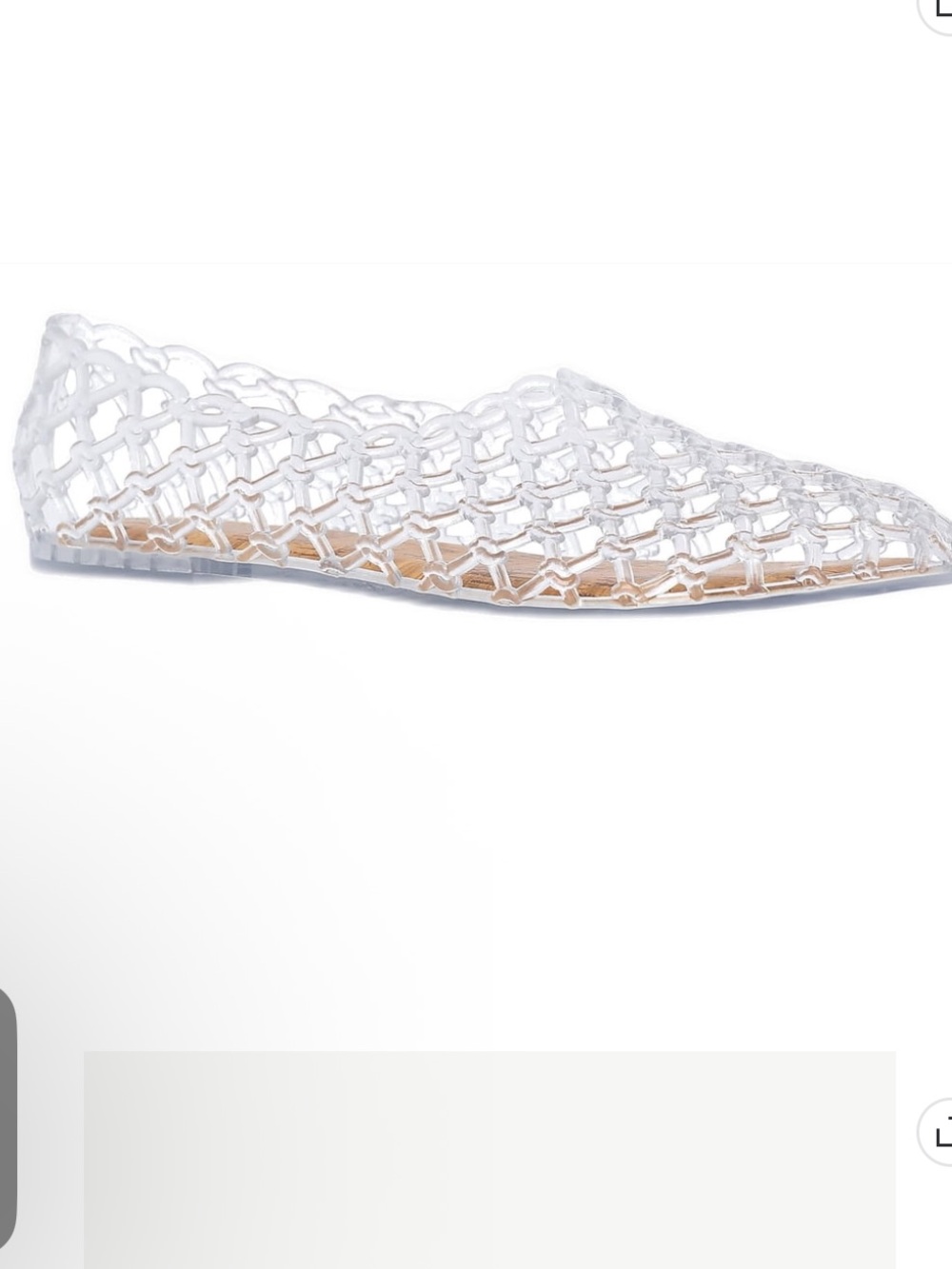 No Boundaries Clear Jelly Flats - Transparent Lattice Slip-Ons size 9